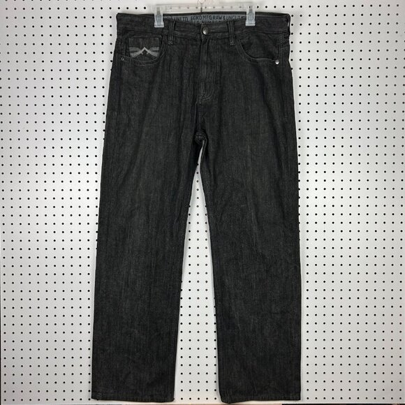 Marc Ecko Unltd Raw Black Gothic Jean 38x34 Baggy Y2K Streetwear Skate Stitched - Picture 4 of 7